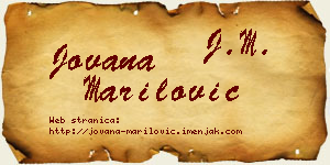Jovana Marilović vizit kartica